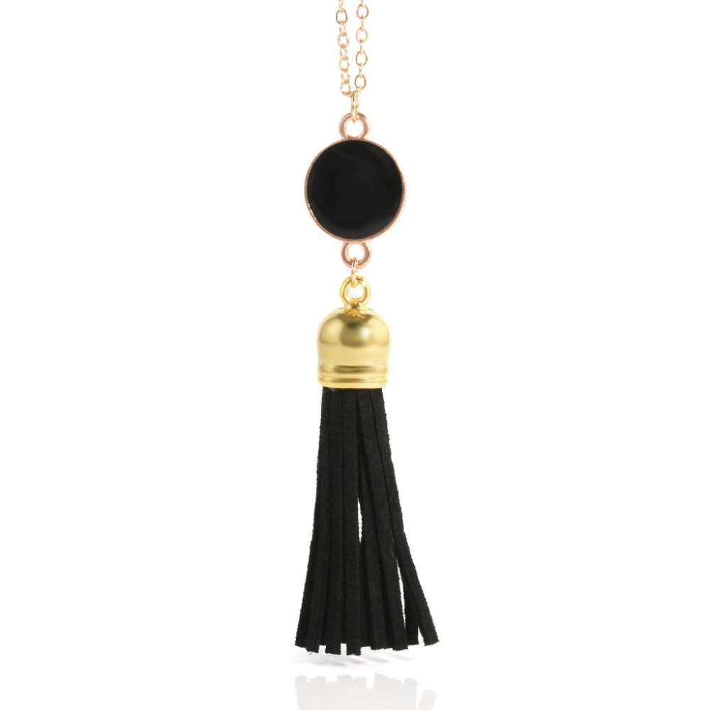 Black Gold Unique Tassel Necklace